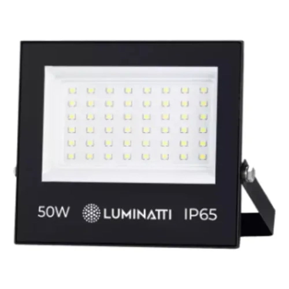 PROJETOR LED 50W 3000K PRETO IP65 LUMINATTI
