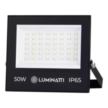 PROJETOR LED 50W 3000K PRETO IP65 LUMINATTI