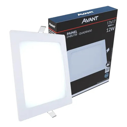 Painel LED Embutir Quadrado 12W 6500K 17cm Branco PIX