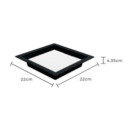 Painel LED Embutir Quadrado 18W 6500K 22cm Preto Recuado Nordecor