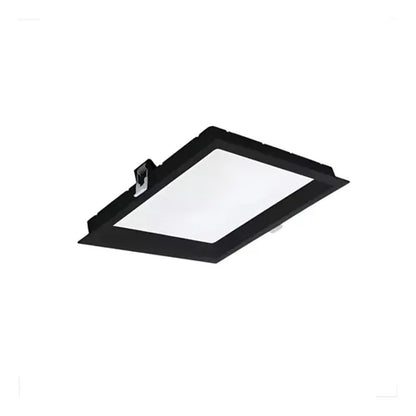 Painel LED Embutir Quadrado 18W 6500K 22cm Preto Recuado Nordecor