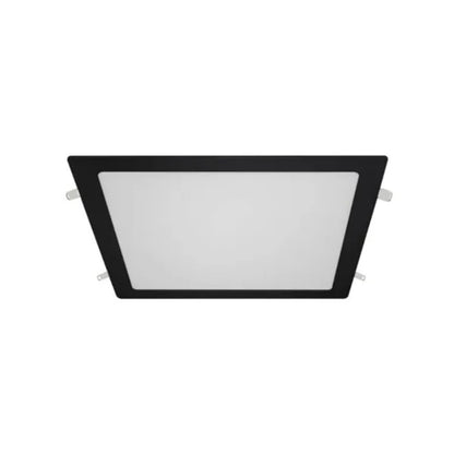 Painel LED Embutir Quadrado 24W 3000K 29,5cm Preto Nordecor