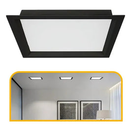 Painel LED Embutir Quadrado 36W 4000K 40cm Preto Nordecor
