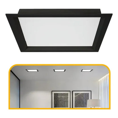 Painel LED Embutir Quadrado 36W 6500K 40cm Preto Nordecor