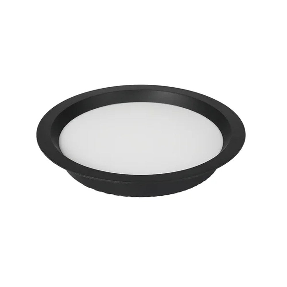 Painel LED Embutir Redondo 24W 3000K 29,5cm Preto Nordecor