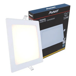 Painel LED Quadrado 12W 3000K 17cm Branco PIX