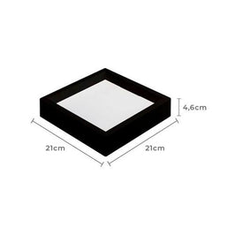 Painel LED Quadrado 18W 4000K 21cm Preto Recuado Nordecor