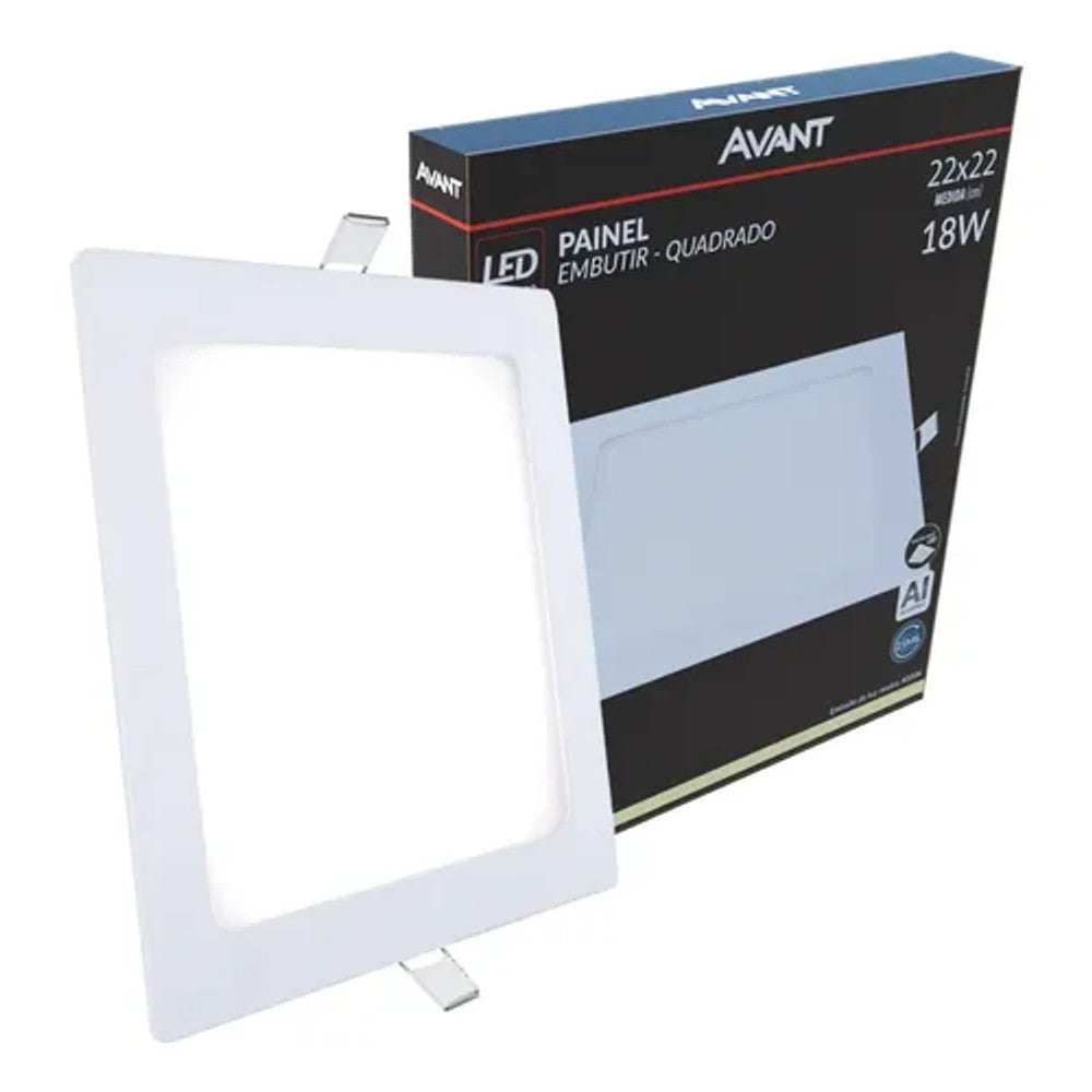 Painel LED Quadrado 18W 4000K 22cm Branco PIX