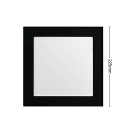 Painel LED Quadrado 20W 3000K 21cm Preto Save Energy