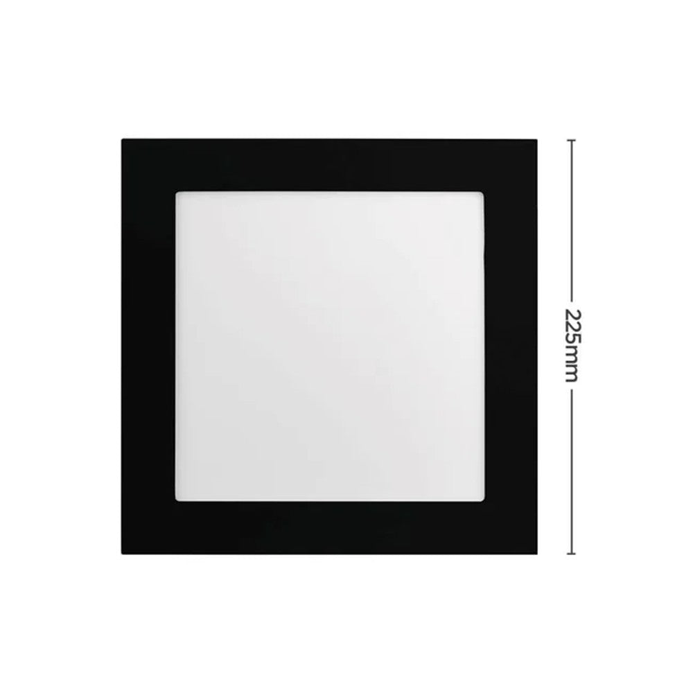 Painel LED Quadrado 20W 3000K 21cm Preto Save Energy