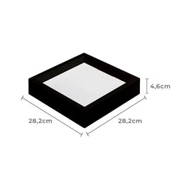 Painel LED Quadrado 24W 6500K 28,2cm Preto Recuado Nordecor