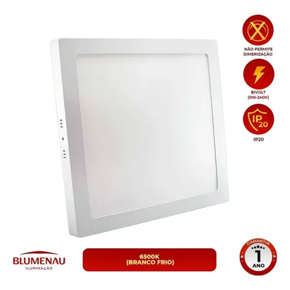 Painel LED Quadrado 32W 4000K 40cm Branco Blumenau