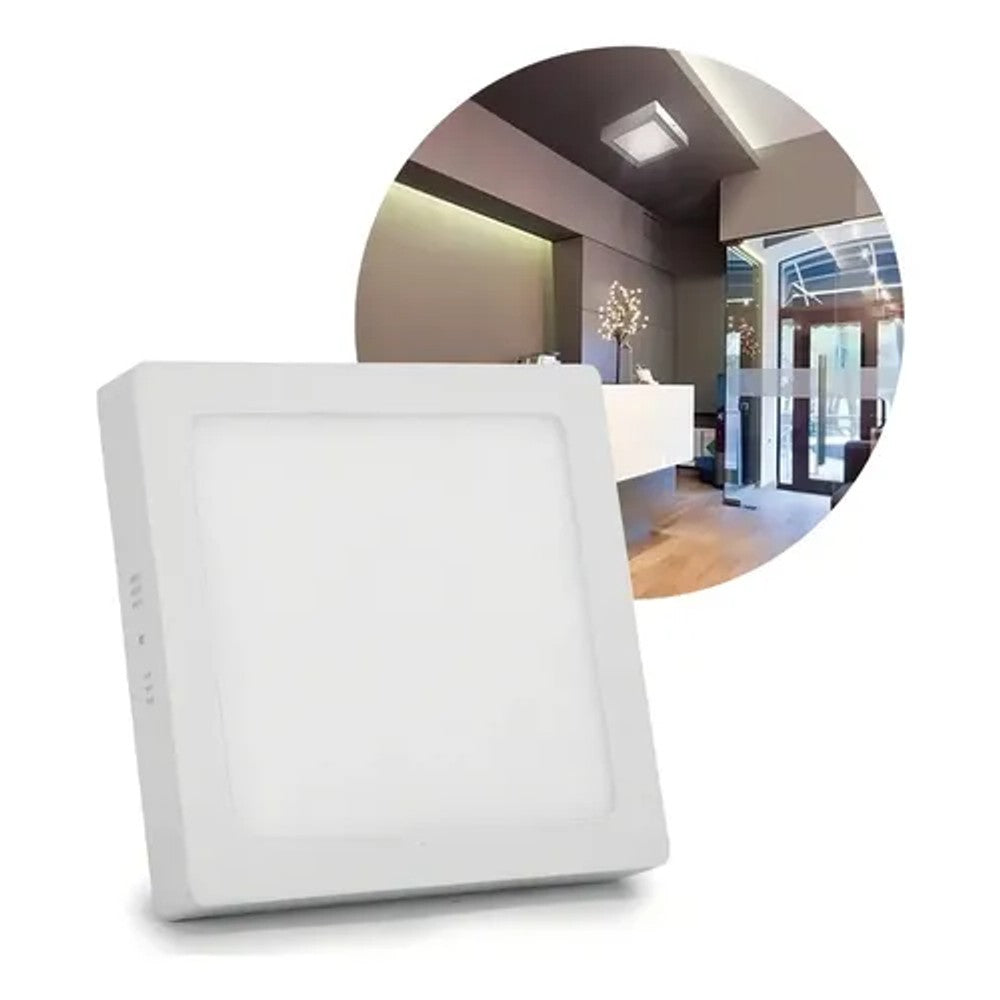 Painel LED Sobrepor Quadrado 18W 6500K 21cm Branco PIX