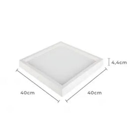 Painel LED Sobrepor Quadrado 36W 3000K 40cm Branco Recuado Nordecor