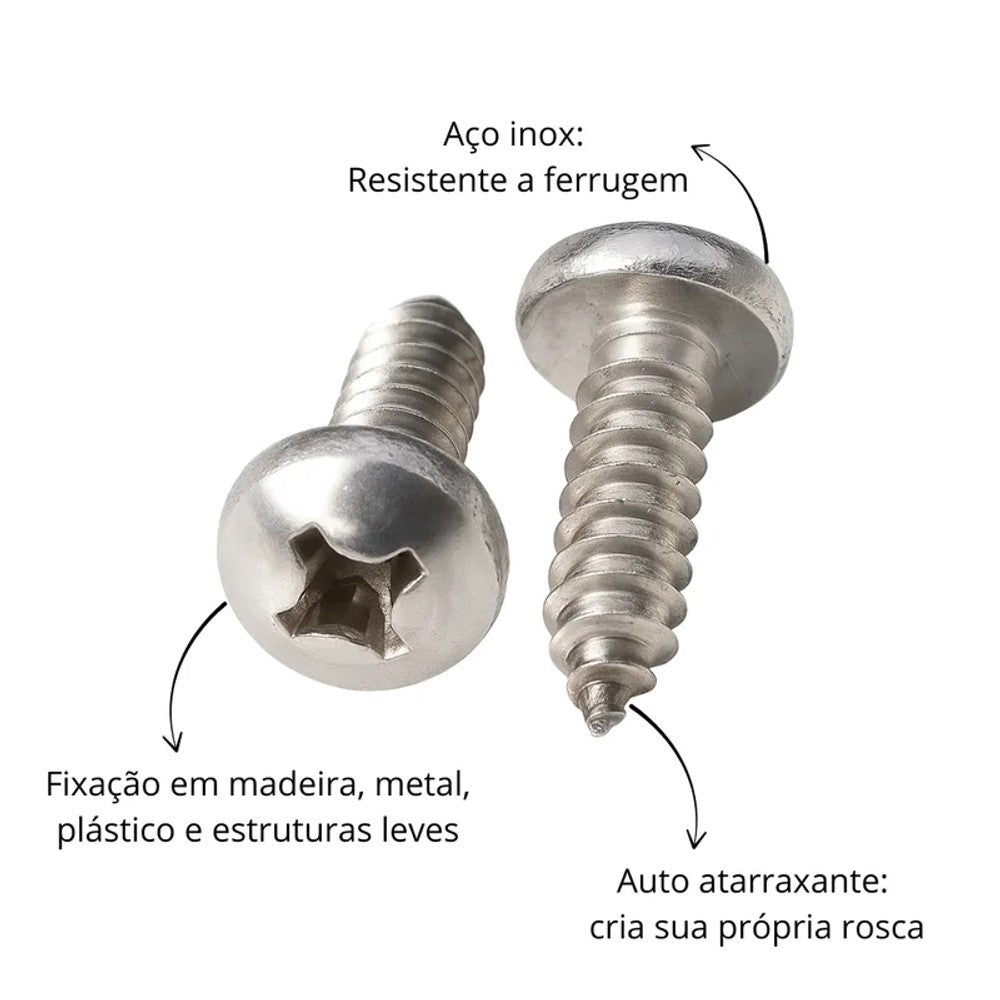Parafuso Auto Atarraxante Cabeça Panela Rosca Total 4,5X45mm Fischer 10 Peças