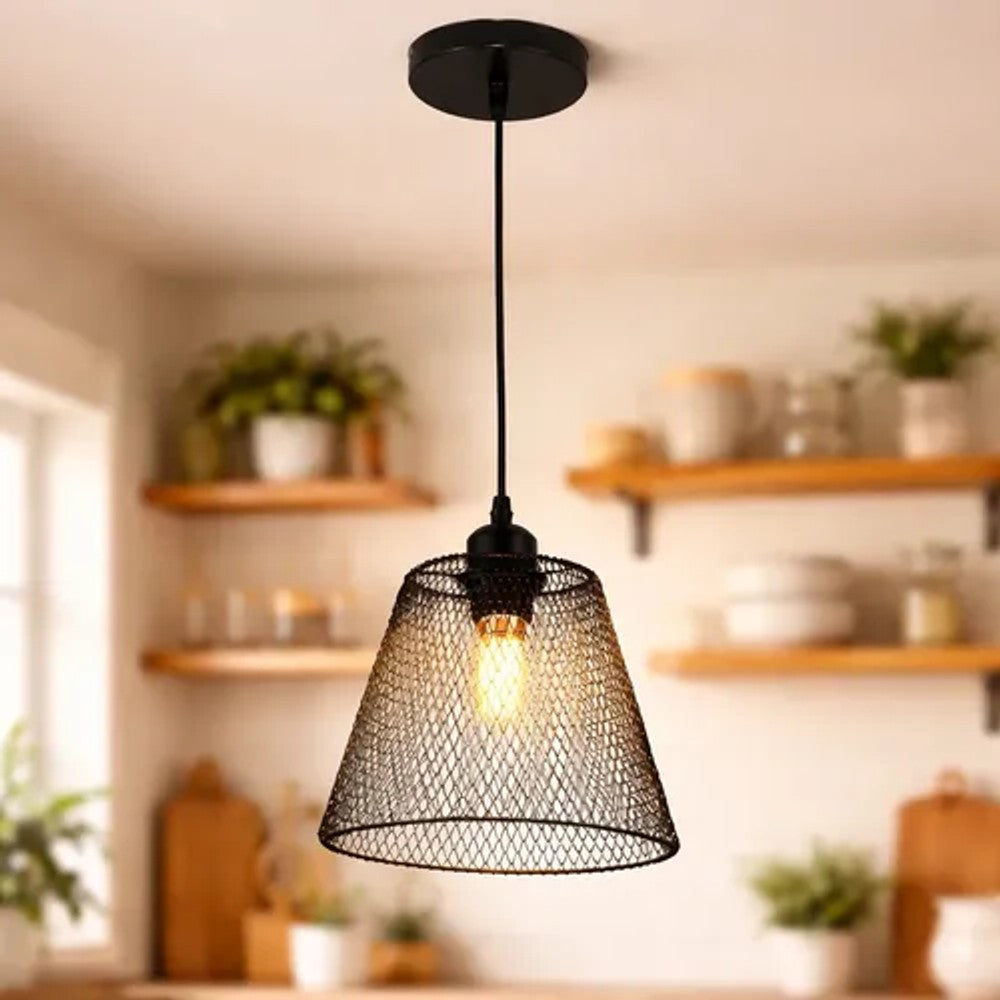 Pendente Atena Lotus 3171 1 Lâmpada GU10 Preto e Argila 45cm