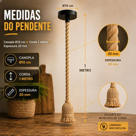Pendente Technoline KL01ND Kailua E27 Sisal