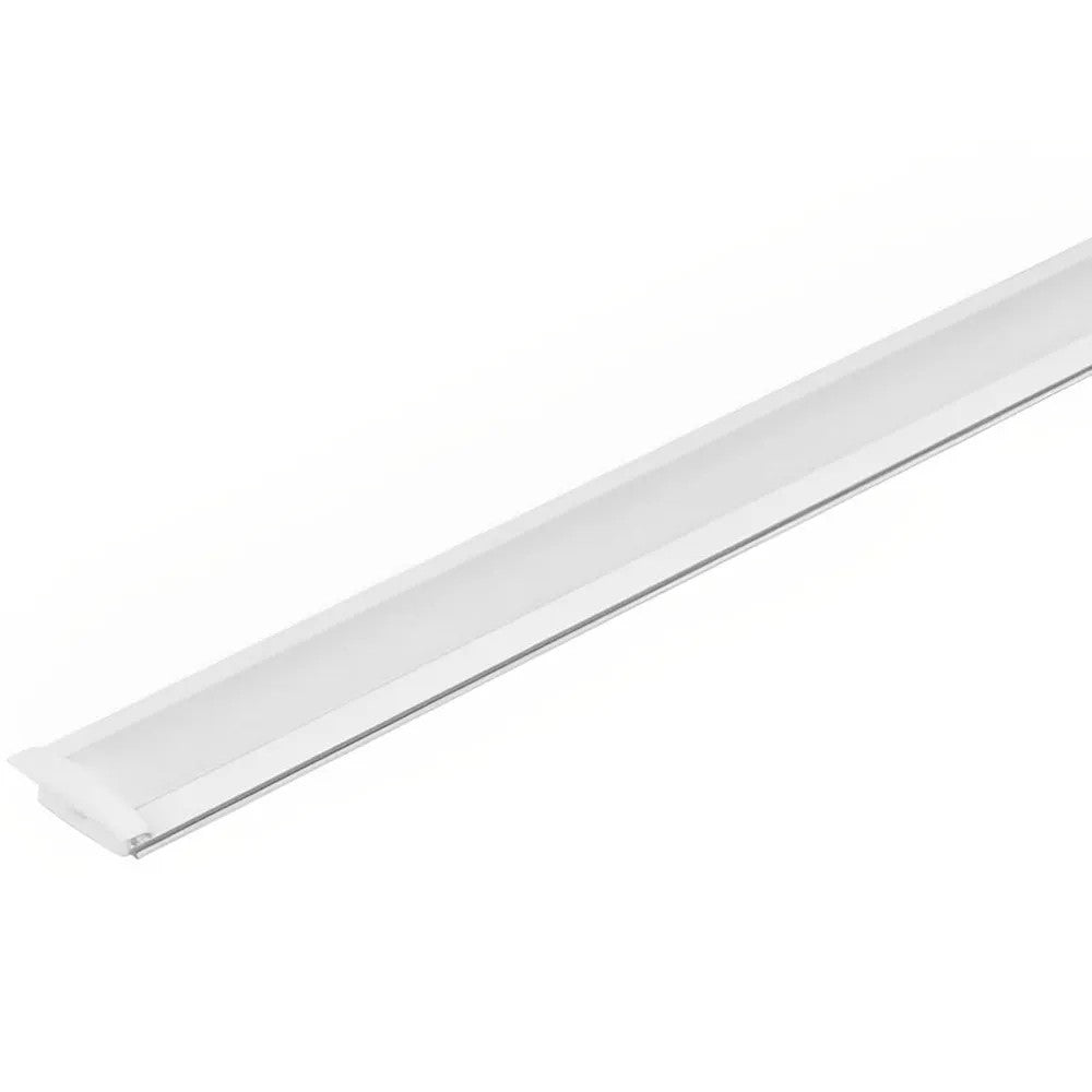Perfil Alumínio Slim Embutir 1 Metro Branco Gaya