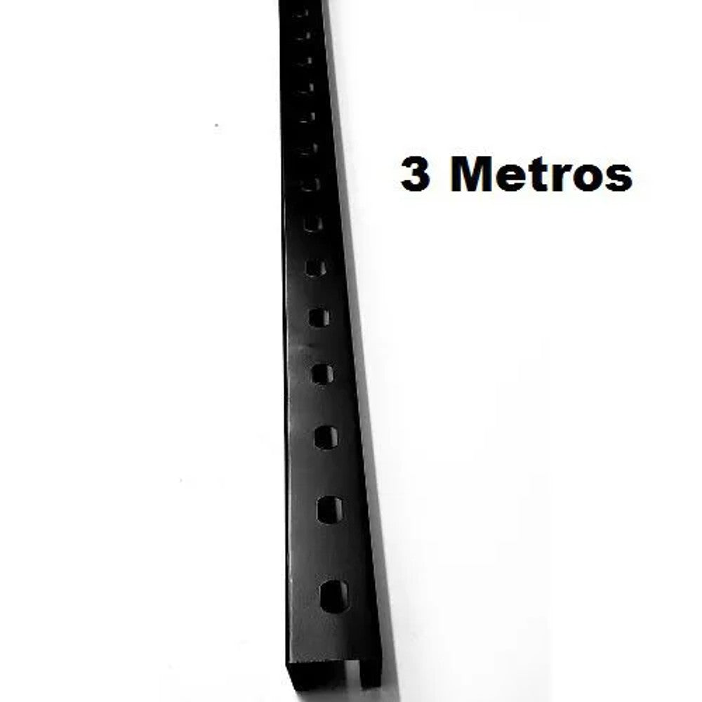 Perfilado Perfurado 38x38x3m Chapa 22 Preto