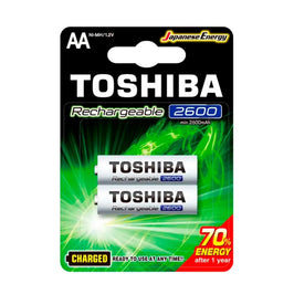 Pilha Recarregável AA 1,2V 2600mAh com 2 Peças Toshiba