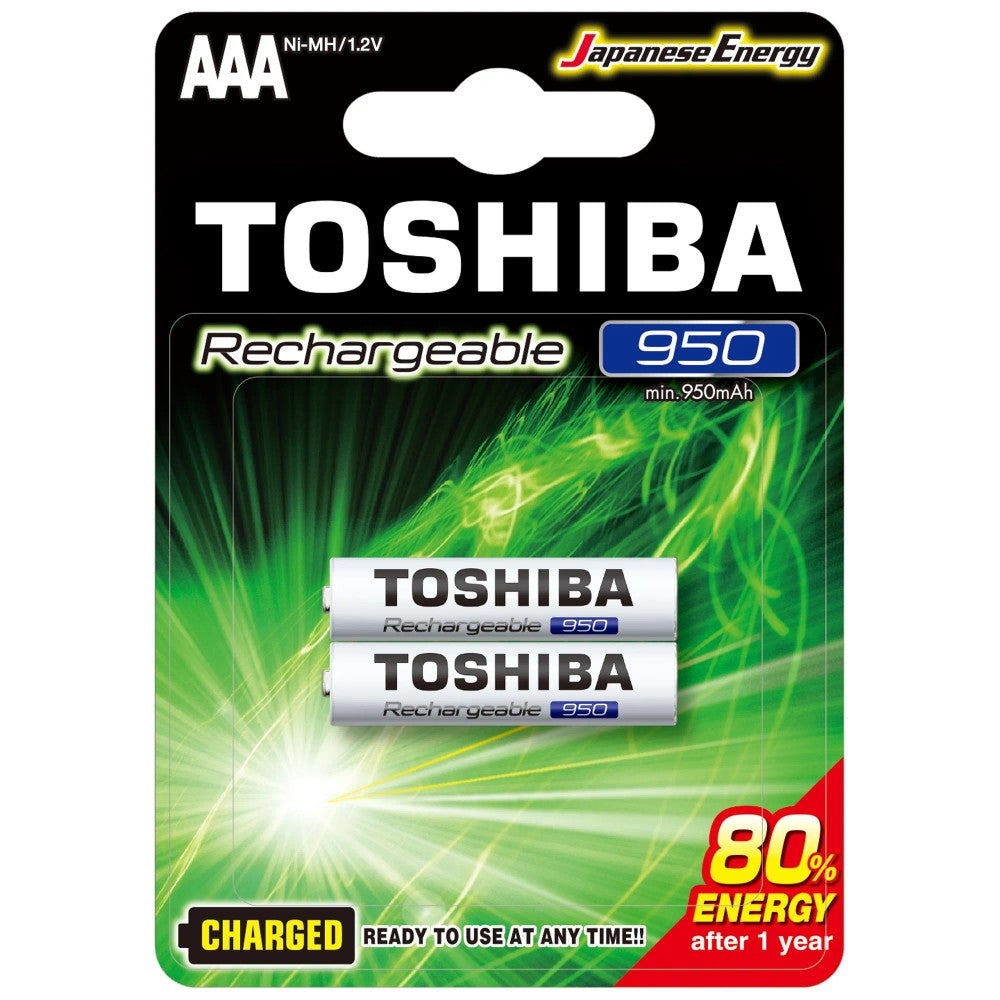 Pilha Recarregável AAA 1,2V 950mAh com 2 unidades Toshiba