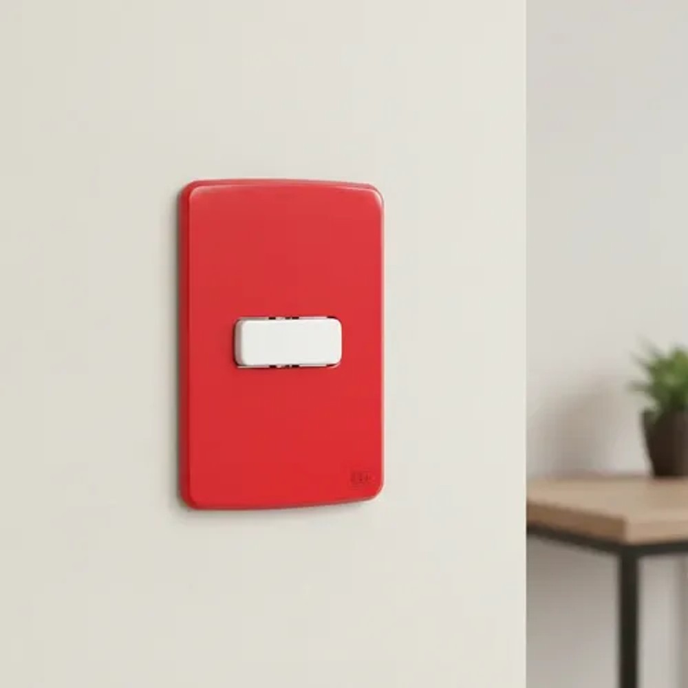 Placa 2x4 1 Posto Vermelho Composé Weg