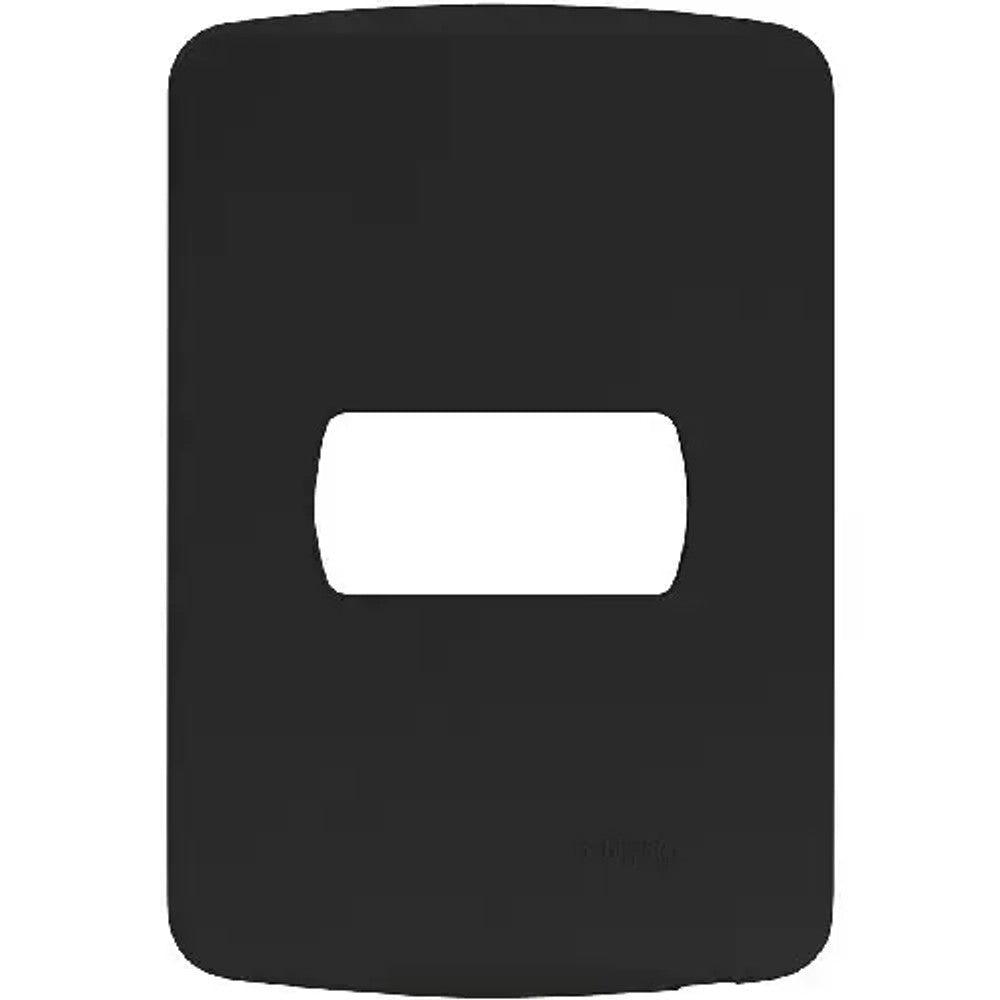 Placa 2x4 1 Posto com Suporte Preto Miluz 77114