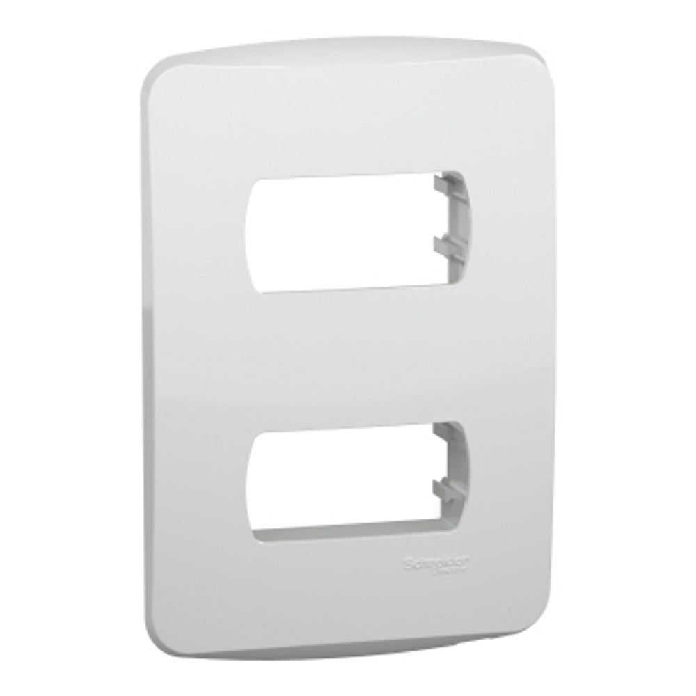 Placa 2x4 2 Postos com Suporte Branco Miluz Schneider 57220