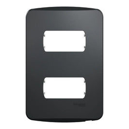 Placa 2x4 2 Postos com Suporte Grafite Miluz 77121 Schneider