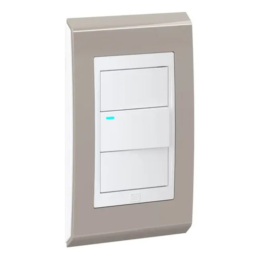 Placa 2x4 3 Postos Branco e Argila Premium WEG