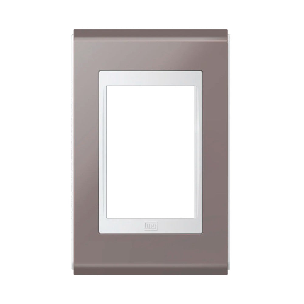 Placa 2x4 3 Postos Branco e Champanhe Concept WEG