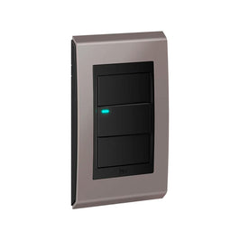 Placa 2x4 3 Postos Preto Champanhe Concept WEG
