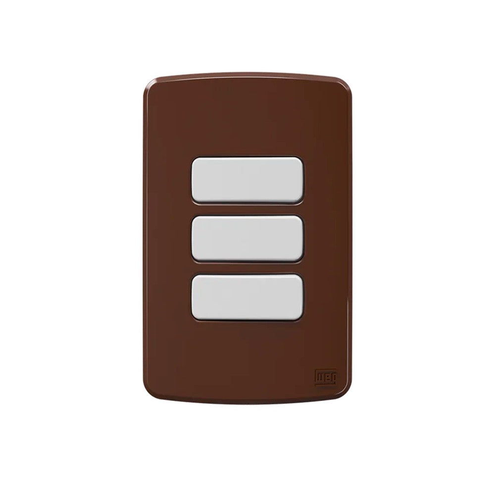 Placa 2x4 3 Postos Separados Marrom Composé WEG