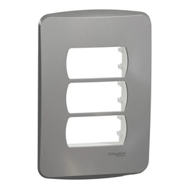 Placa 2x4 3 Postos com Suporte Alumínio 77132 Miluz Schneider