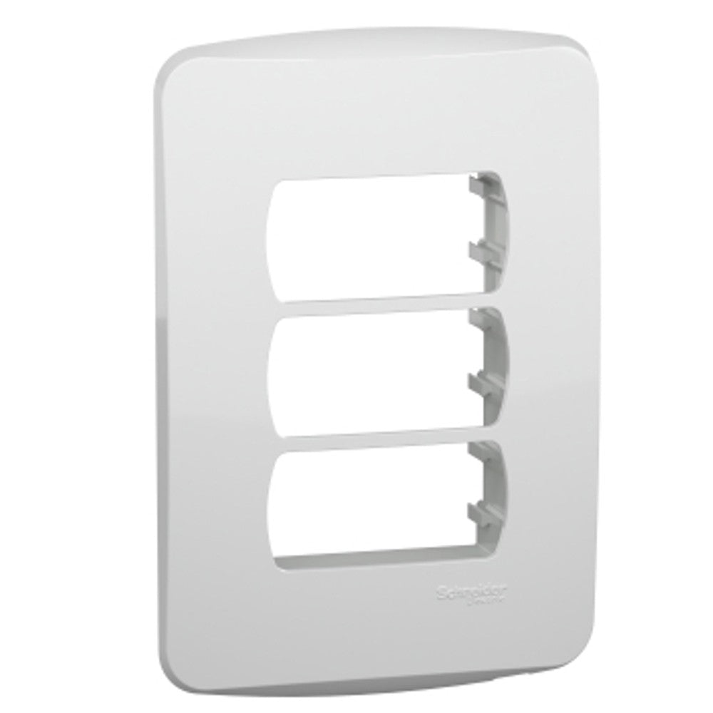 Placa 2x4 3 Postos com Suporte Branco 57230 Miluz Schneider