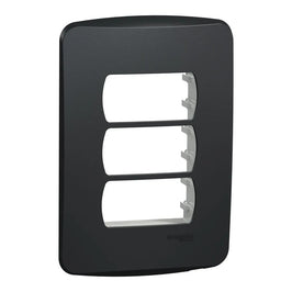 Placa 2x4 3 Postos com Suporte Grafite Miluz Schneider 77131