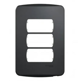 Placa 2x4 3 Postos com Suporte Preto Miluz Schneider 77134