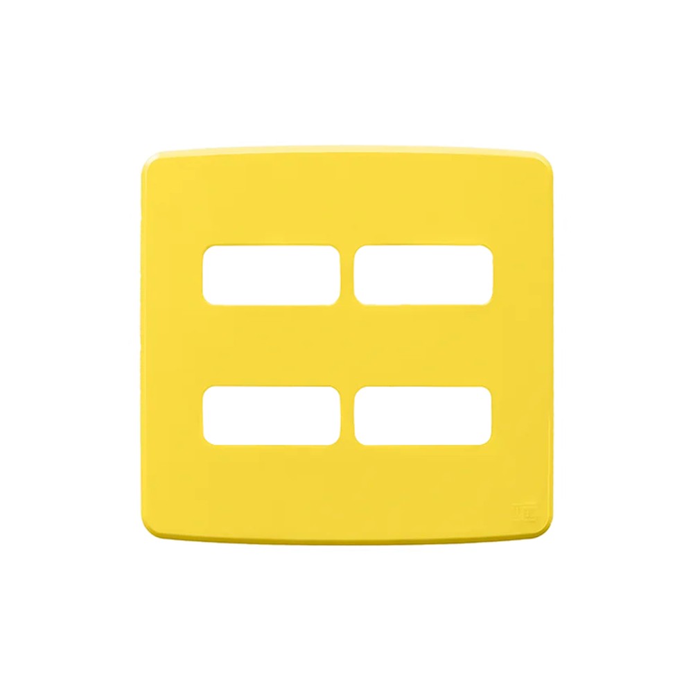 Placa 4x4 2 Postos Separados Amarelo Composé WEG