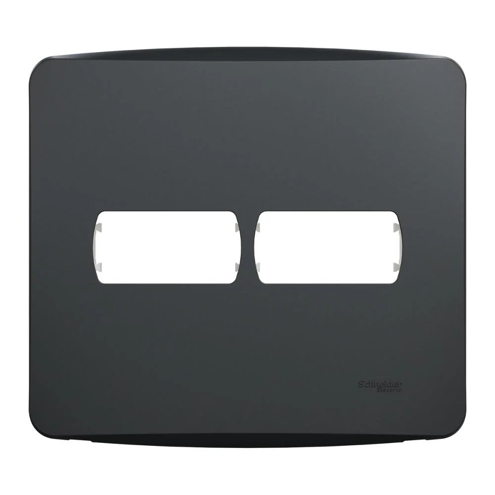 Placa 4x4 2 Postos com Suporte Grafite Miluz 77421 Schneider