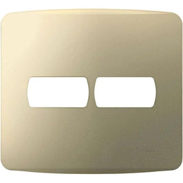 Placa 4x4 2 Postos com Suporte Miluz Dourado Schneider