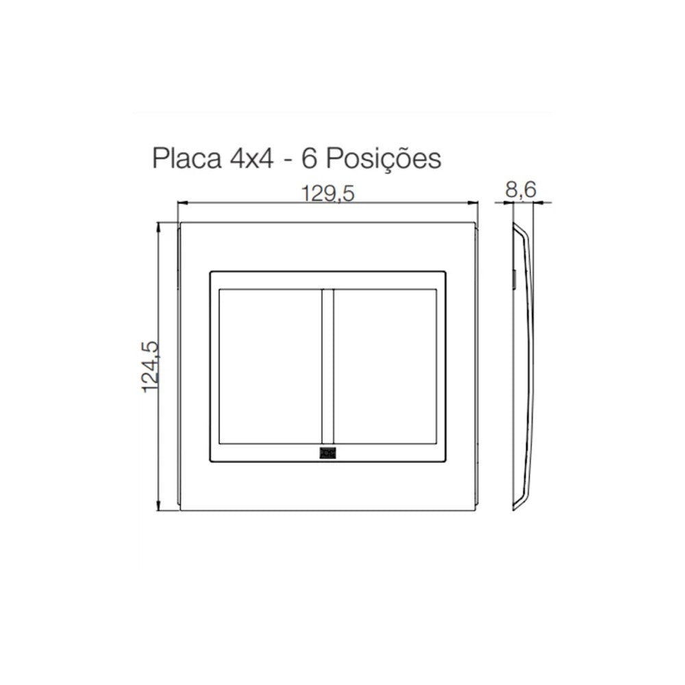 Placa 4x4 6 Postos Branco e Tabaco Concept WEG