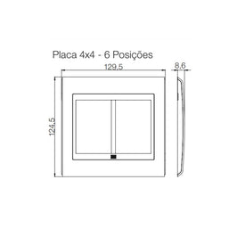 Placa 4x4 6 Postos Branco e Tabaco Concept WEG