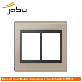 Placa 4x4 6 Postos Preto Champanhe Concept WEG