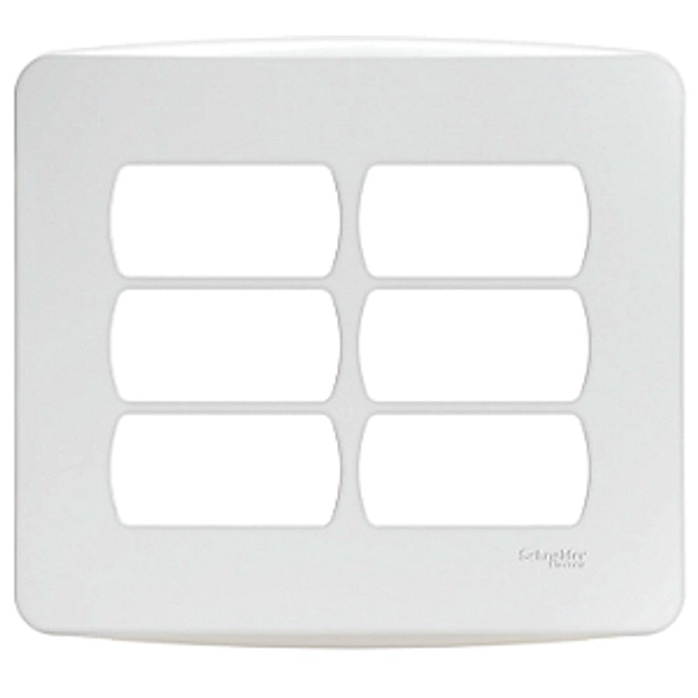 Placa 4x4 6 Postos com Suporte Branco Miluz 27560 Schneider