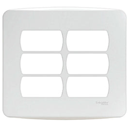 Placa 4x4 6 Postos com Suporte Branco Miluz 27560 Schneider