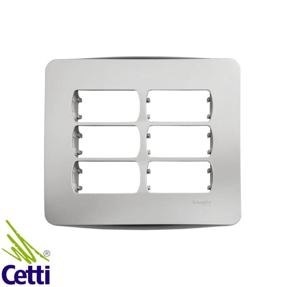 Placa 4x4 6 Postos com Suporte Miluz Schneider 77462