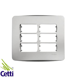 Placa 4x4 6 Postos com Suporte Miluz Schneider 77462