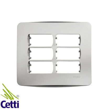 Placa 4x4 6 Postos com Suporte Miluz Schneider 77462