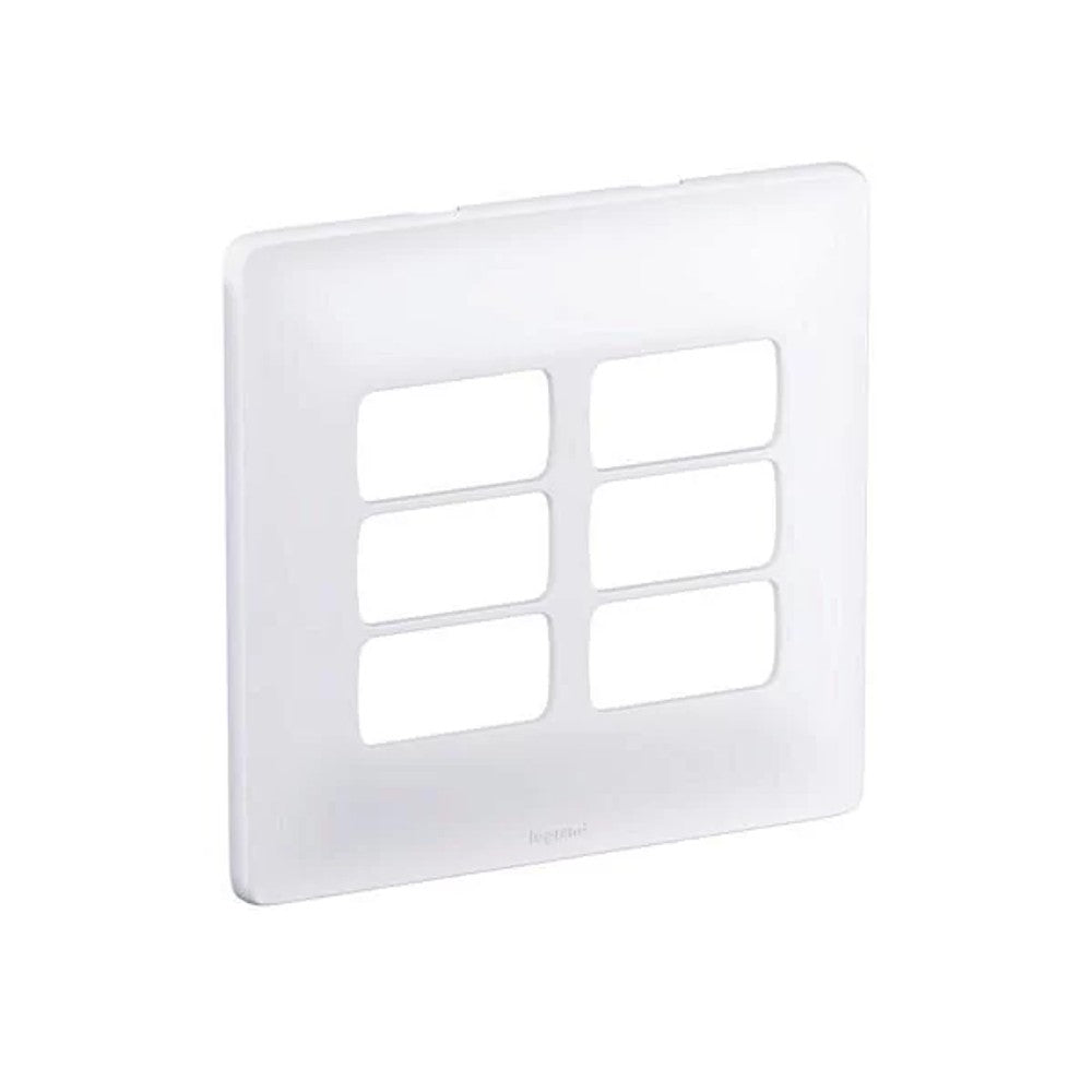 Placa 4x4 6P Sep Cinza 680177CZ Zeffia Legrand