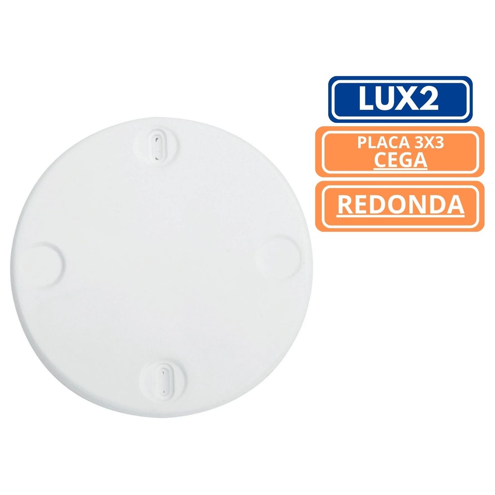 Placa Redonda 3x3 Tramontina Lux2 Branca Termoplástico